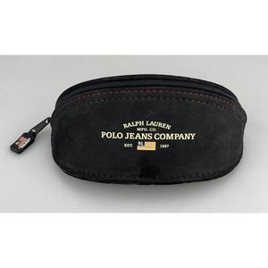 Polo Jeans Company Ralph Lauren Sunglasses Case Black Clamshell Zip Around